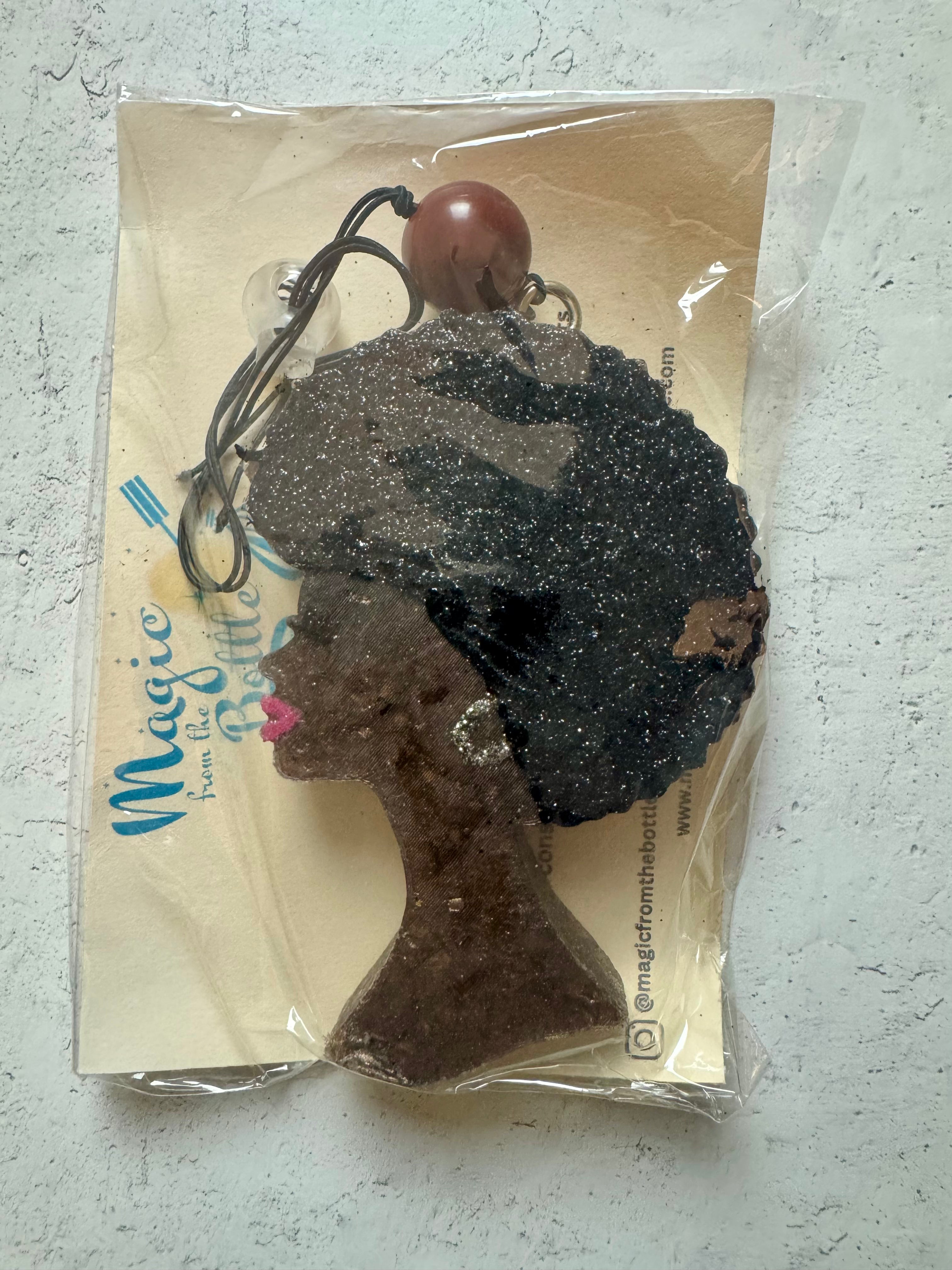 Car Freshener - Hanging - Black Woman Afro