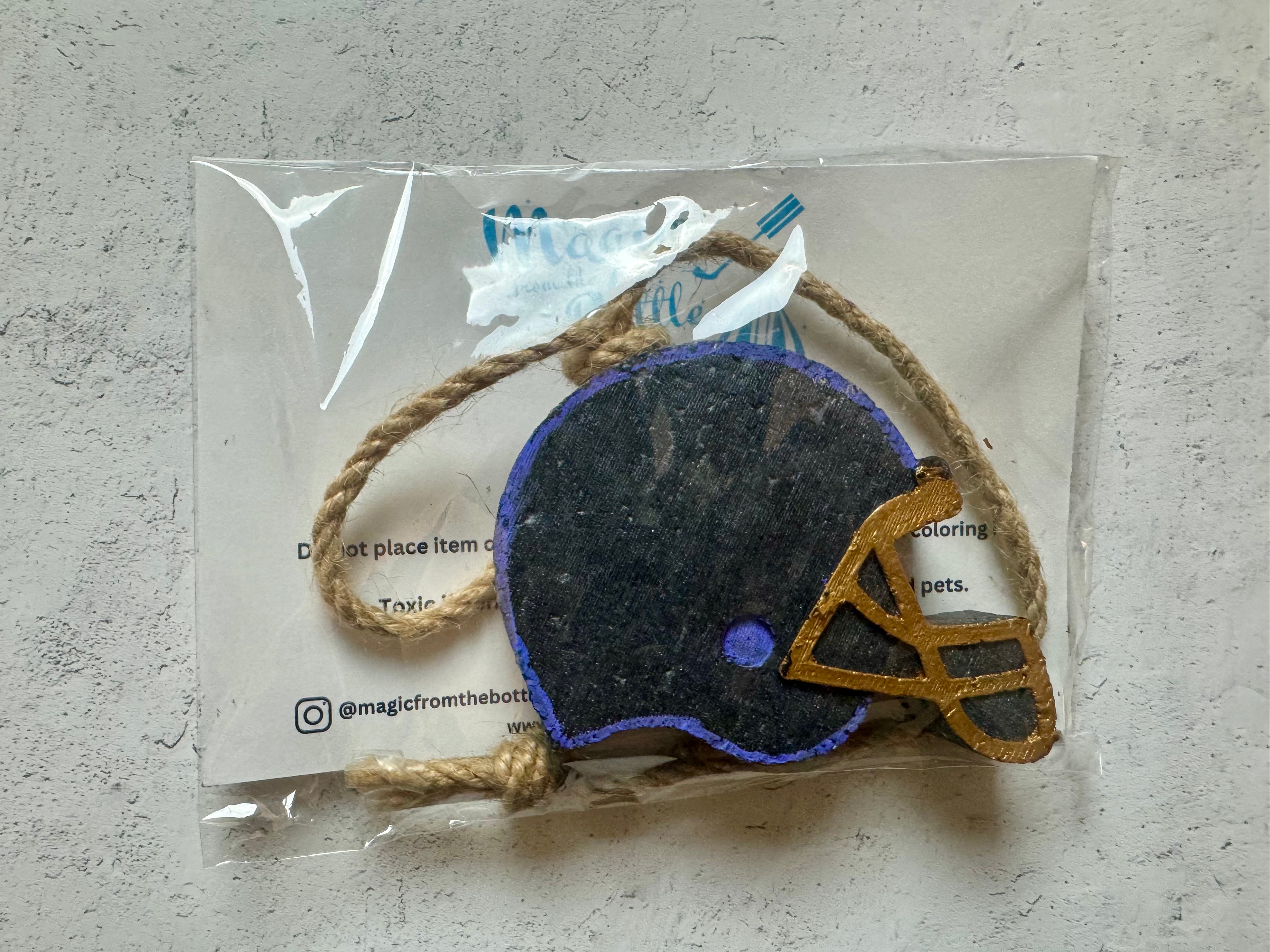 Car Freshener - Hanging - Football Helmet (Black/Purple/Gold)