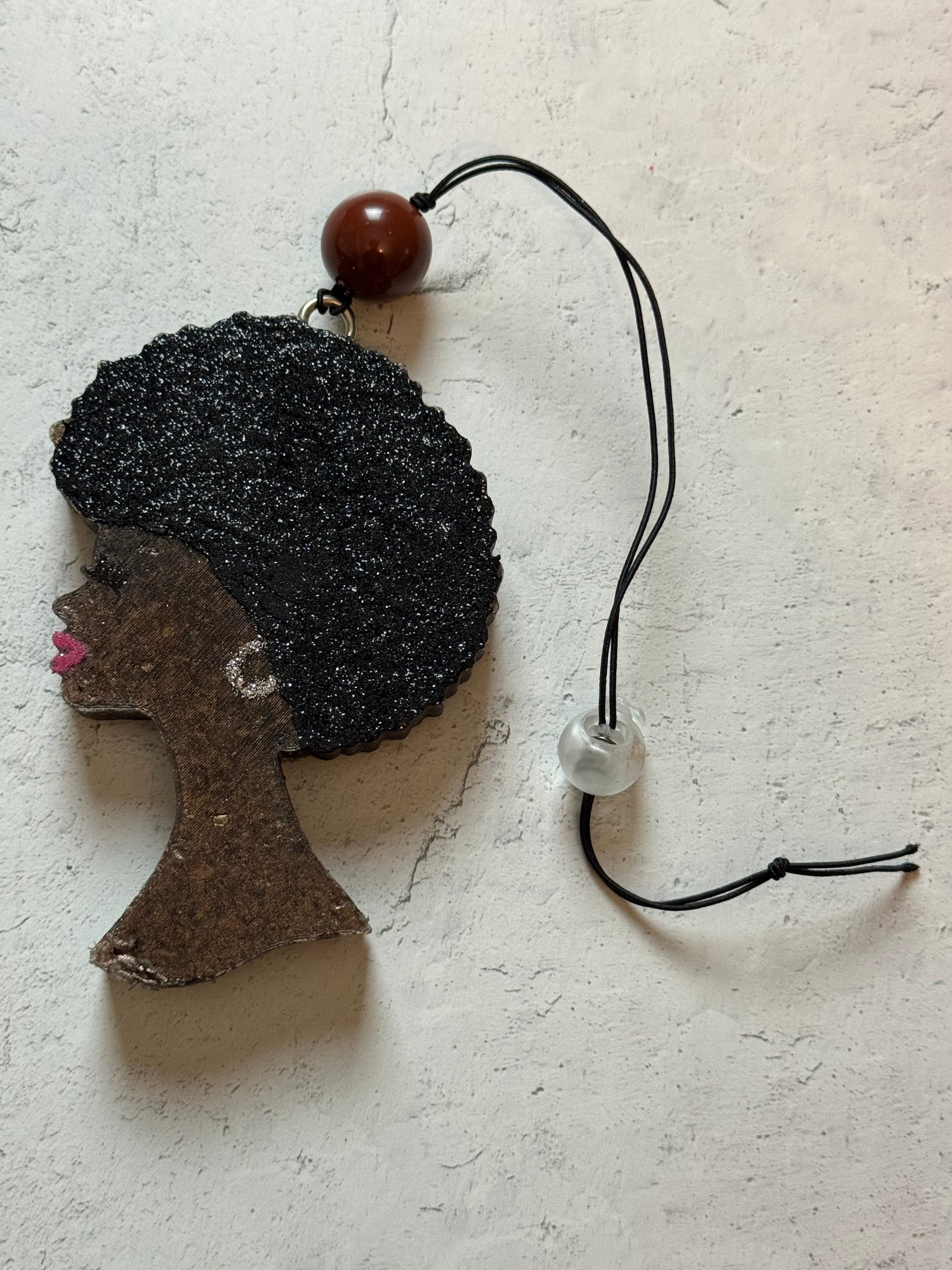Car Freshener - Hanging - Black Woman Afro