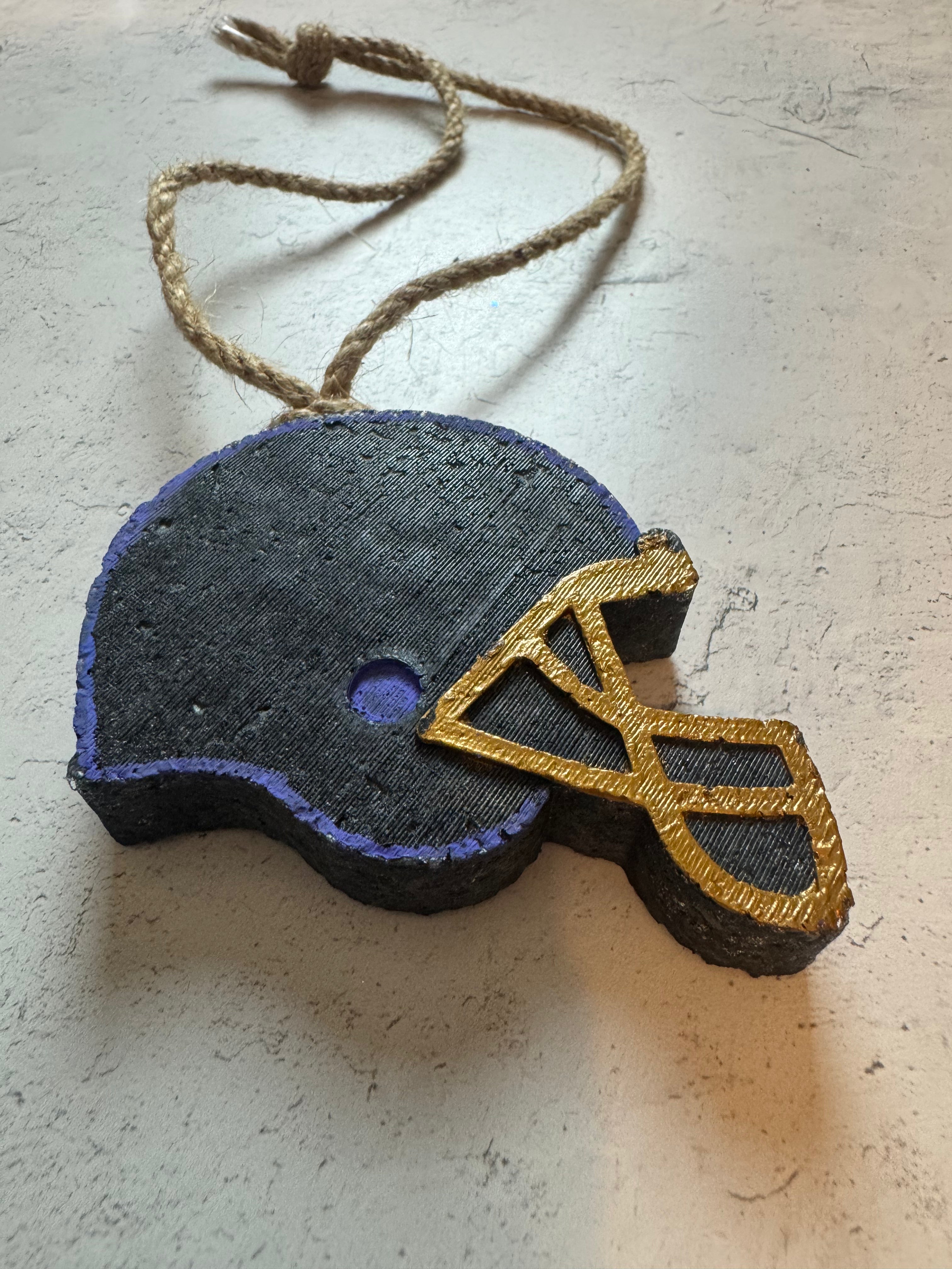 Car Freshener - Hanging - Football Helmet (Black/Purple/Gold)