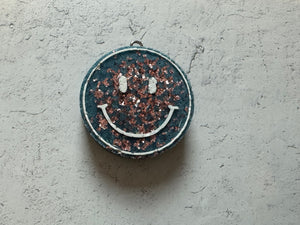Car Freshener - Vent Clip - Smiley Face (Navy Blue w. Rose Gold Glitter)
