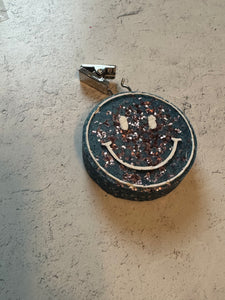 Car Freshener - Vent Clip - Smiley Face (Navy Blue w. Rose Gold Glitter)